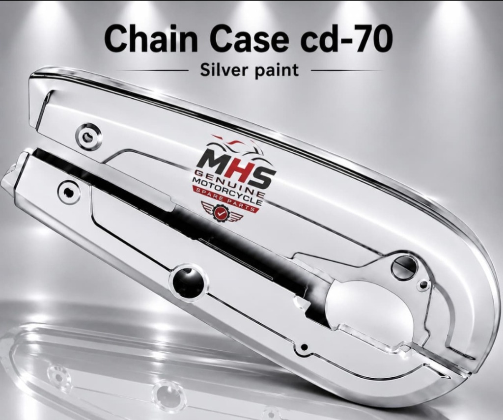 Honda CD70 Silver Chain Case Mockup